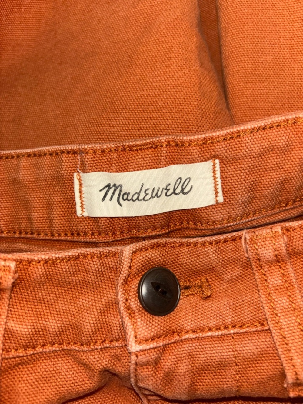 Madewell burnt orange slim Emmett wide leg crop jeans size 23 - Picture 2 of 3